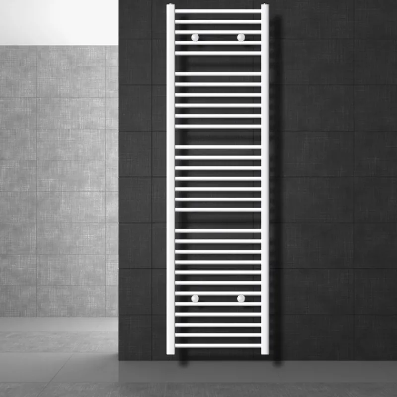 Elektrischer Badheizkörper mit Heizstab 1200W 500x1800 mm Weiß gebogen mit Seitenanschluss & Thermostat Digitalanzeige LuxeBath-ECD Germany Sale