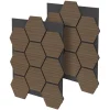 2er Set Akustikpaneele für 1m² Braun Wandpaneele Hexagon Schallabsorber Schalldämmung ML-Design-ECD Germany Sale