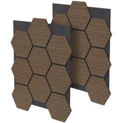 2er Set Akustikpaneele für 1m² Braun Wandpaneele Hexagon Schallabsorber Schalldämmung ML-Design-ECD Germany Sale