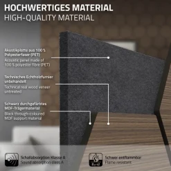 2er Set Akustikpaneele für 1m² Braun Wandpaneele Hexagon Schallabsorber Schalldämmung ML-Design-ECD Germany Sale