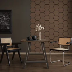 2er Set Akustikpaneele für 1m² Braun Wandpaneele Hexagon Schallabsorber Schalldämmung ML-Design-ECD Germany Sale