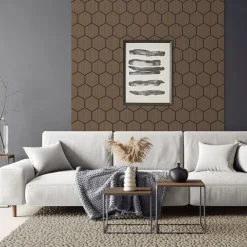 2er Set Akustikpaneele für 1m² Braun Wandpaneele Hexagon Schallabsorber Schalldämmung ML-Design-ECD Germany Sale