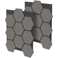 2er Set Akustikpaneele für 1m² Grau Wandpaneele Hexagon Schallabsorber Schalldämmung ML-Design-ECD Germany Outlet
