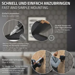 2er Set Akustikpaneele für 1m² Grau Wandpaneele Hexagon Schallabsorber Schalldämmung ML-Design-ECD Germany Outlet