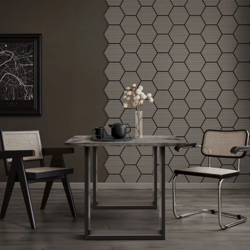 2er Set Akustikpaneele für 1m² Grau Wandpaneele Hexagon Schallabsorber Schalldämmung ML-Design-ECD Germany Outlet