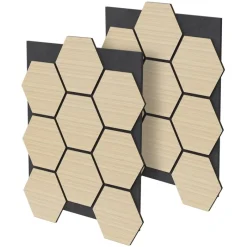 2er Set Akustikpaneele für 1m² Eiche Wandpaneele Hexagon Schalldämmung ML-Design-ECD Germany Discount