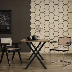 2er Set Akustikpaneele für 1m² Eiche Wandpaneele Hexagon Schalldämmung ML-Design-ECD Germany Discount