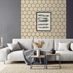 2er Set Akustikpaneele für 1m² Eiche Wandpaneele Hexagon Schalldämmung ML-Design-ECD Germany Discount