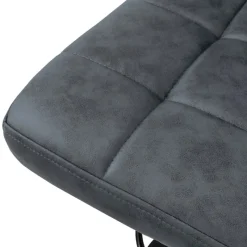 2er Set Barhocker 2x Anthrazit Kunstlederbezug mit Rückenlehne und Fußstütze höhenverstellbar 63-83cm ML-Design-ECD Germany Best