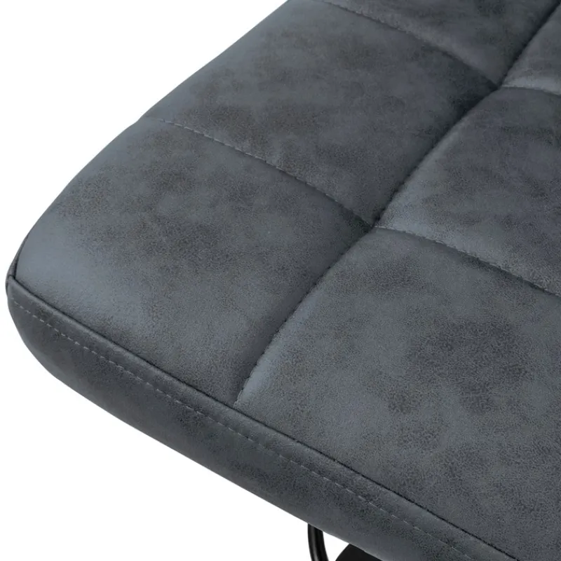 2er Set Barhocker 2x Anthrazit Kunstlederbezug mit Rückenlehne und Fußstütze höhenverstellbar 63-83cm ML-Design-ECD Germany Best