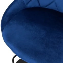 2er Set Barhocker 2x Blau Samtbezug mit Rückenlehne und Fußstütze höhenverstellbar 62-82cm ML-Design-ECD Germany Online