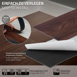 2er Set Deluxe PVC Klebevinylboden für 2,23 m² Rot-Braun Nuss 2 mm dick ML-Design-ECD Germany Hot