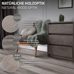 2er Set Deluxe PVC Klebevinylboden für 2,23 m² Kiefer Grau 2 mm dick ML-Design-ECD Germany Sale