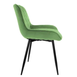 3er Set Esszimmerstühle mit Rücken- & Armlehne Salbei Samtbezug mit Metallbeinen ML-Design-ECD Germany Discount