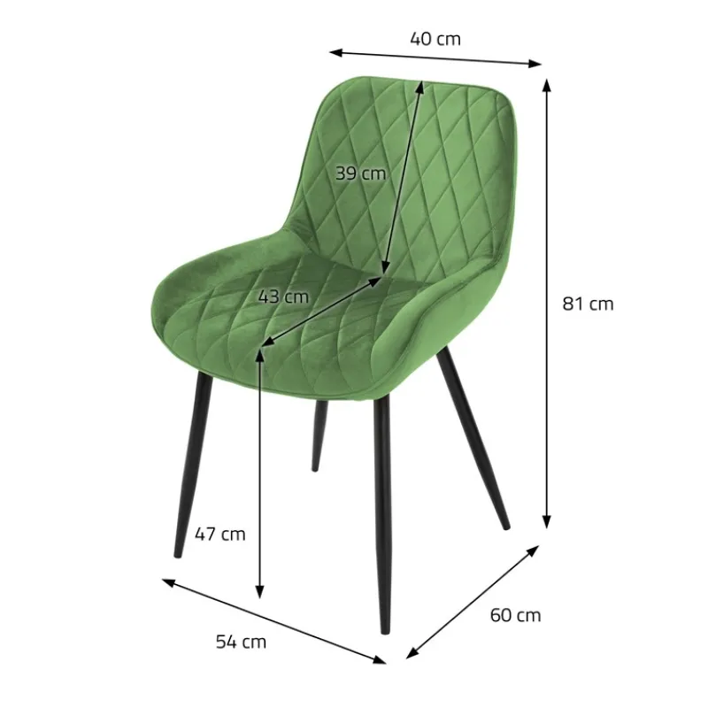 3er Set Esszimmerstühle mit Rücken- & Armlehne Salbei Samtbezug mit Metallbeinen ML-Design-ECD Germany Discount