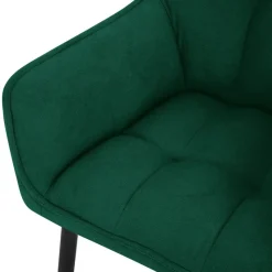 2er Set Esszimmerstuhl Dunkelgrün aus Frotteestoff mit dickem gepolsterter Sitz ML-Design-ECD Germany Hot