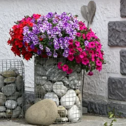 2er Set Gabione Säule rund Ø 35x100 cm Maschenweite 5x10 cm aus verzinktem Stahldraht-ECD Germany Sale