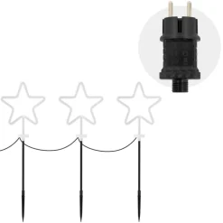 3er Set Gartenstecker Stern 58 cm für Innen & Außen Lichterkette für Weihnachten-ECD Germany Online