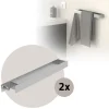 2er Set Handtuchhalter zum Kleben ohne Bohren mit Haken 42 cm Silber aus Edelstahl ML-Design-ECD Germany Discount