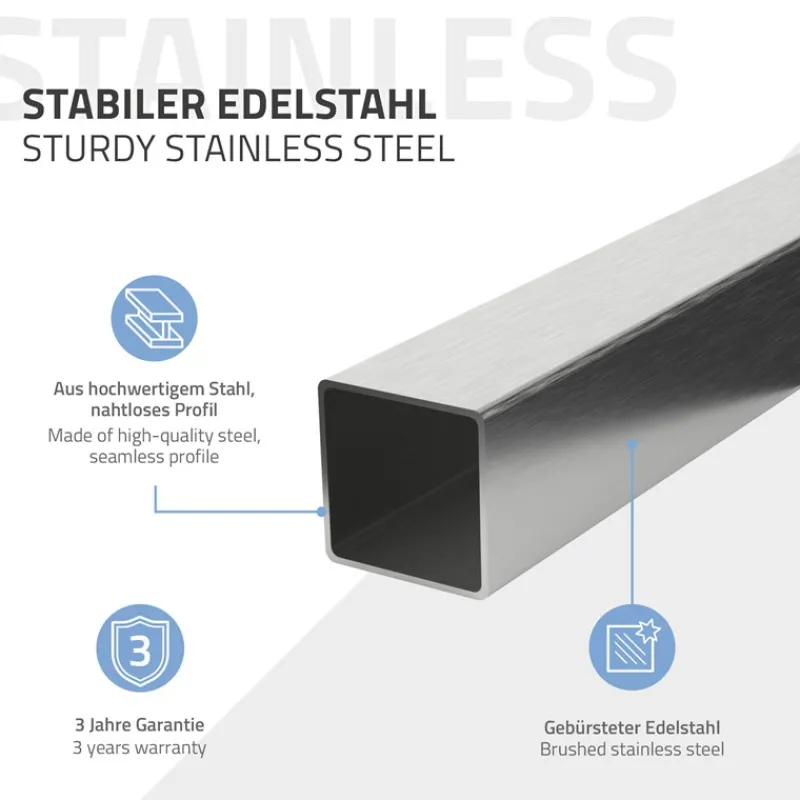 2er Set Handtuchhalter zum Kleben ohne Bohren mit Haken 42 cm Silber aus Edelstahl ML-Design-ECD Germany Discount