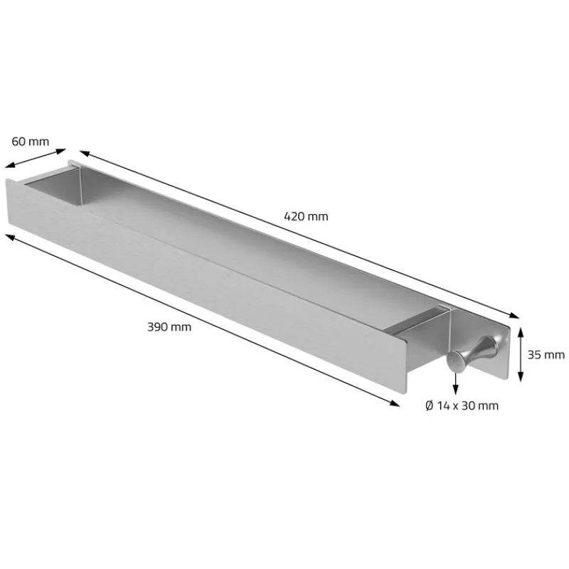 2er Set Handtuchhalter zum Kleben ohne Bohren mit Haken 42 cm Silber aus Edelstahl ML-Design-ECD Germany Discount