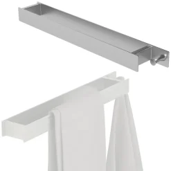 2er Set Handtuchhalter zum Kleben ohne Bohren mit Haken 42 cm Silber aus Edelstahl ML-Design-ECD Germany Discount