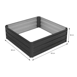 2er Set Hochbeet 90x90x30 cm Anthrazit aus Metall ML-Design-ECD Germany Sale