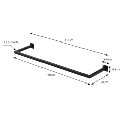 3er Set Kleiderstange Garderobe Wandmontage 30 x 110 cm Schwarz aus Stahl ML-Design-ECD Germany Online