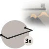 3er Set Kleiderstange Garderobe Wandmontage 30 x 90 cm Schwarz aus Stahl ML-Design-ECD Germany Clearance