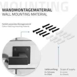 2er Set Kleiderstange Garderobe Wandmontage 30x90 cm Schwarz aus Stahl ML-Design-ECD Germany Best