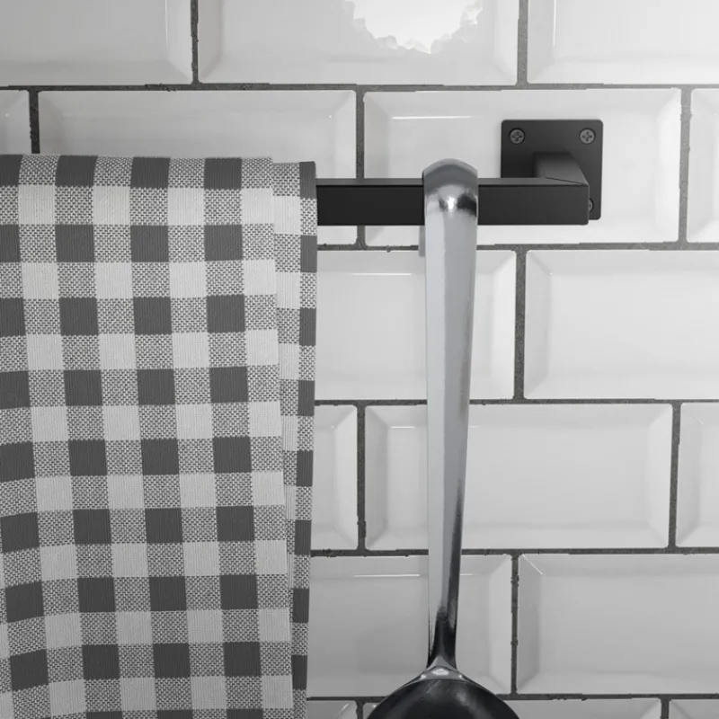 2er Set Kleiderstange Garderobe Wandmontage 30x90 cm Schwarz aus Stahl ML-Design-ECD Germany Best