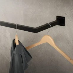 3er Set Kleiderstange Garderobe Wandmontage 12 x 90 cm Schwarz aus Stahl ML-Design-ECD Germany Sale