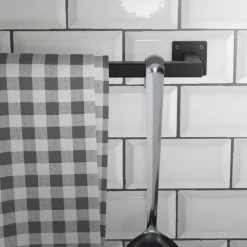 3er Set Kleiderstange Garderobe Wandmontage 12 x 90 cm Schwarz aus Stahl ML-Design-ECD Germany Sale