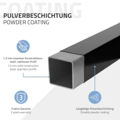 3er Set Kleiderstange Garderobe Wandmontage 30 x 60 cm Schwarz aus Stahl ML-Design-ECD Germany Clearance