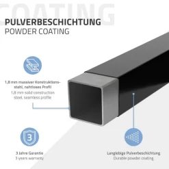 2er Set Kleiderstange Garderobe Wandmontage 12 x 60 cm Schwarz aus Stahl ML-Design-ECD Germany Sale