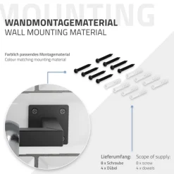 2er Set Kleiderstange Garderobe Wandmontage 12 x 60 cm Schwarz aus Stahl ML-Design-ECD Germany Sale