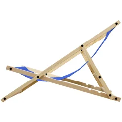 3er Set Liegestuhl klappbar Dunkelblau Holz verstellbare Rückenlehne bis 120 kg Sonnenliege Gartenliege Strandliege-ECD Germany Best