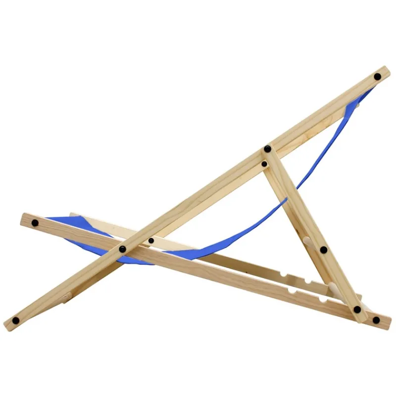 3er Set Liegestuhl klappbar Dunkelblau Holz verstellbare Rückenlehne bis 120 kg Sonnenliege Gartenliege Strandliege-ECD Germany Best