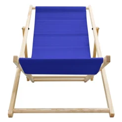 3er Set Liegestuhl klappbar Dunkelblau Holz verstellbare Rückenlehne bis 120 kg Sonnenliege Gartenliege Strandliege-ECD Germany Best