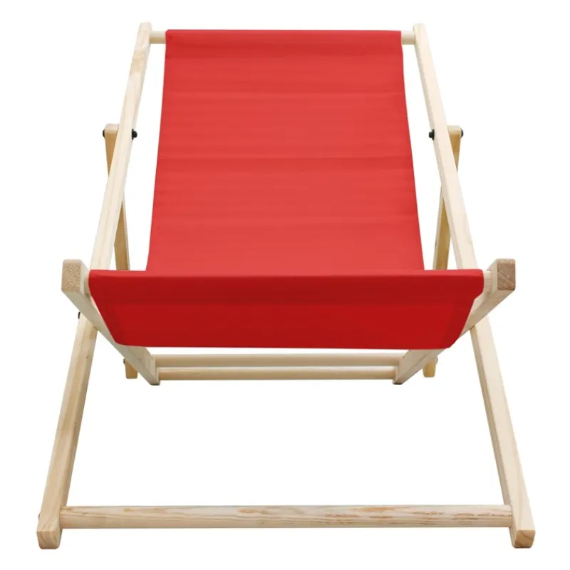 5er Set Liegestuhl klappbar Rot Holz verstellbare Rückenlehne bis 120 kg Sonnenliege Gartenliege Strandliege-ECD Germany Hot