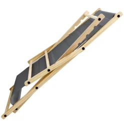 4er Set Liegestuhl klappbar Anthrazit Holz verstellbare Rückenlehne bis 120 kg Sonnenliege Gartenliege Strandliege-ECD Germany Online