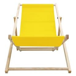 2er Set Liegestuhl klappbar Gelb Holz verstellbare Rückenlehne bis 120 kg Sonnenliege Gartenliege Strandliege-ECD Germany
