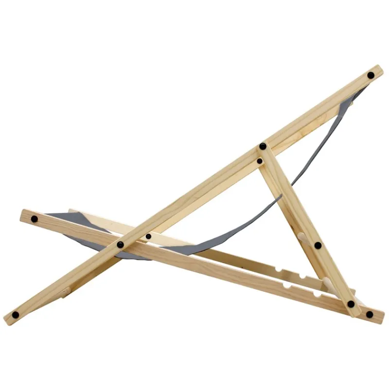 5er Set Liegestuhl klappbar Anthrazit Holz verstellbare Rückenlehne 3 Positionen bis 120 kg Sonnenliege Gartenliege Strandliege-ECD Germany Hot