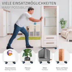 2er Set Rollbrett Möbelroller 40 x 60 cm aus Multiplex Traglast 800 kg-ECD Germany Online