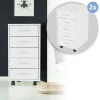 2er Set Rollcontainer mit 5 Schubladen 33x38x63,5 cm Weiß ML-Design-ECD Germany New