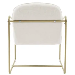 2er Set Sessel Beige mit goldenem Stahlgestell Relaxsessel mit Arm-& Rückenlehne ML-Design-ECD Germany Sale