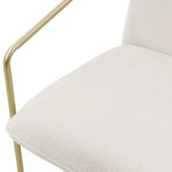 2er Set Sessel Beige mit goldenem Stahlgestell Relaxsessel mit Arm-& Rückenlehne ML-Design-ECD Germany Sale