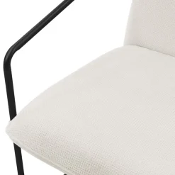 2er Set Sessel Beige mit schwarzem Stahlgestell Relaxsessel mit Arm-& Rückenlehne ML-Design-ECD Germany Best