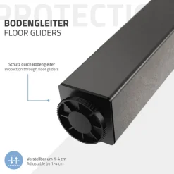 4er Set Tischbeine 30 cm Dunkelgrau Optik Industrial Stahl pulverbeschichtet eckig Profil 4x4cm Höhenverstellbare Möbelfüße 1-4 cm-ECD Germany Online