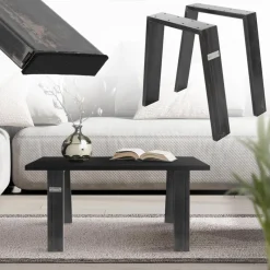 2er Set Tischbeine Bankkufen Loft 44x42 cm Industrial Profil 8x2cm Stahl U-Form ML-Design-ECD Germany Clearance